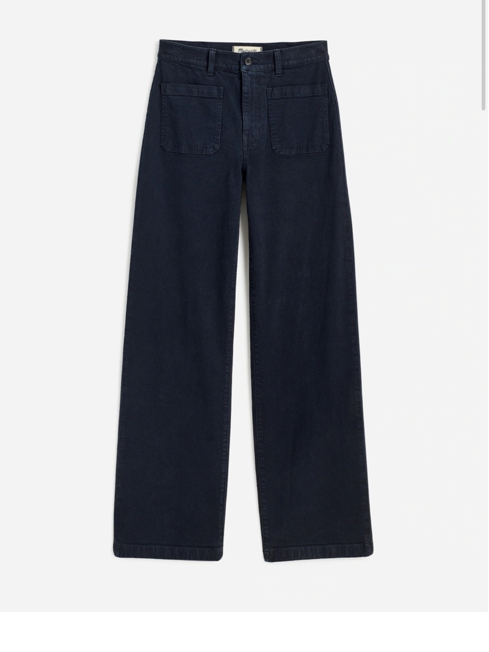 Madewell Emmett Wide-Leg Pants with Front Pockets in Navy